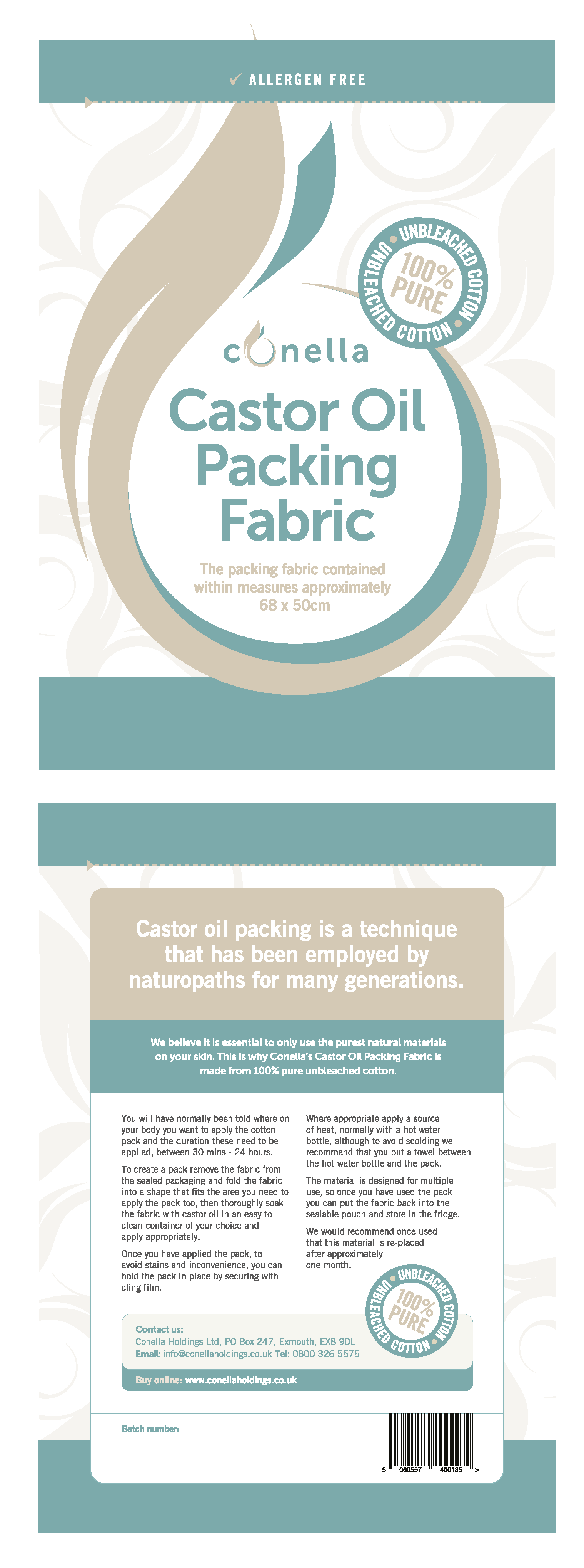 Conella Castor Oil Packing Fabric 68 x 50cm
