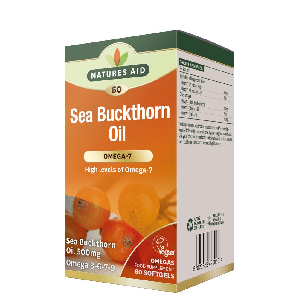 Natures Aid Sea Buckthorn Oil (Omega-7) 60's