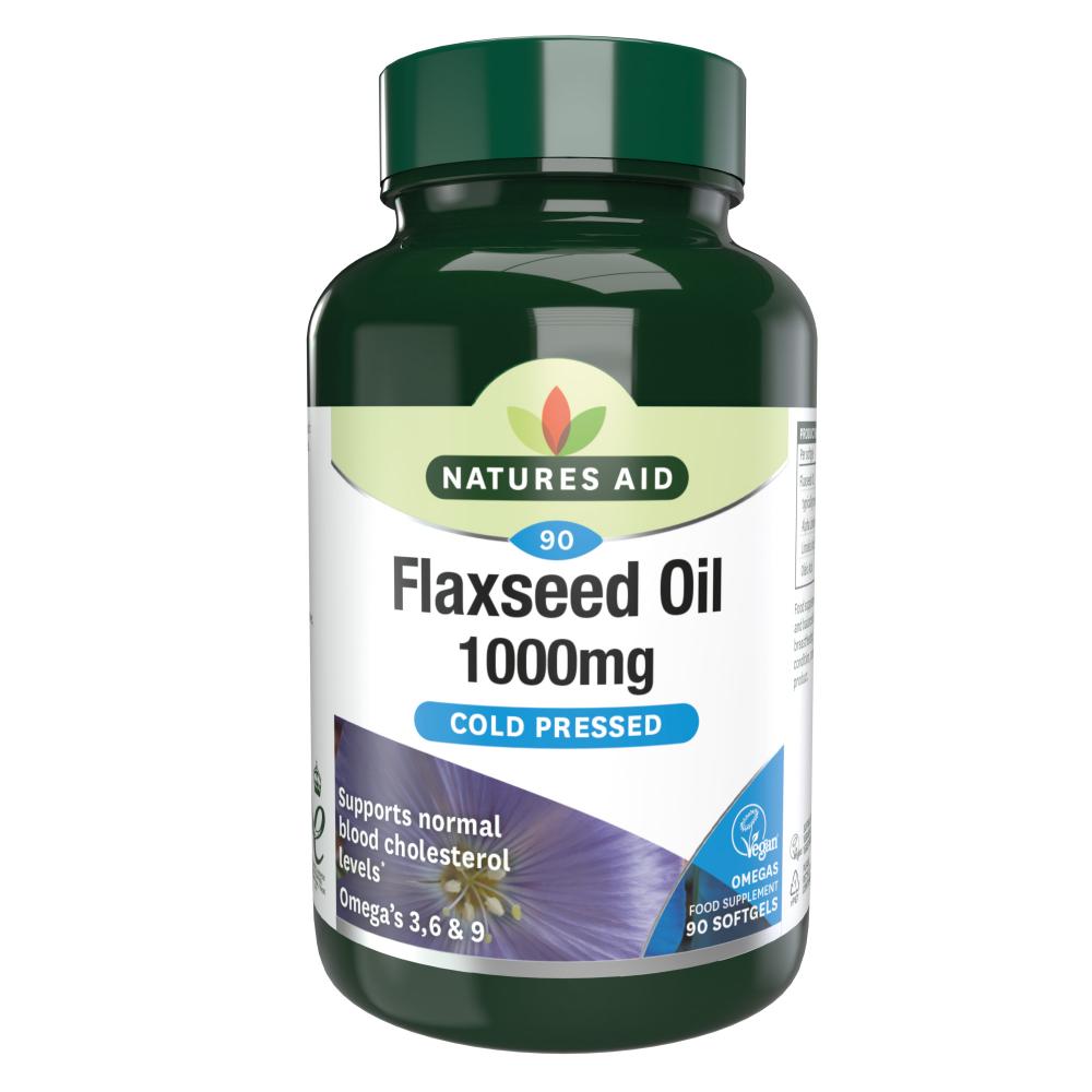 Natures Aid Flaxseed Oil 1000mg (Cold Pressed) 90's