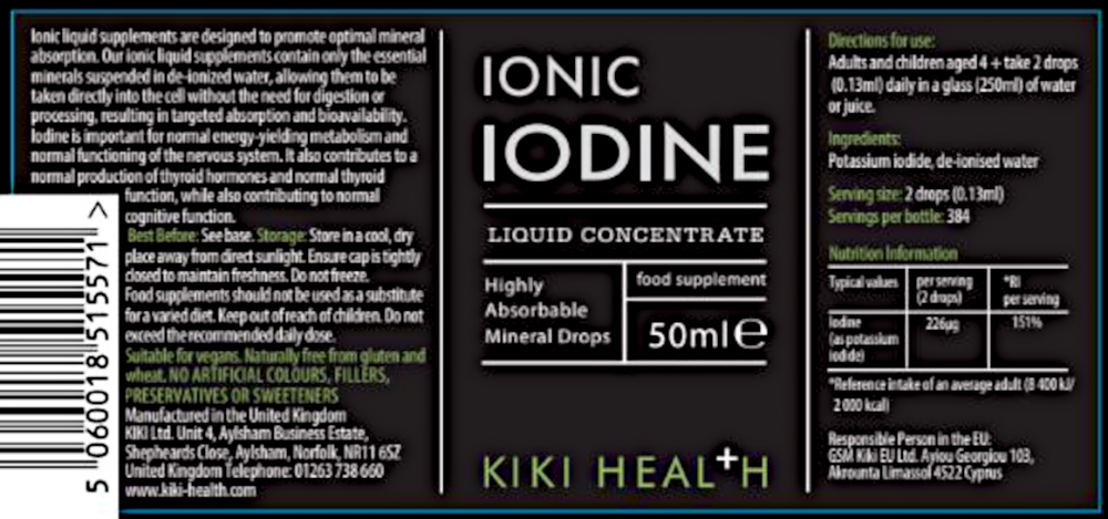 Kiki Health Ionic Iodine Liquid Concentrate 50ml