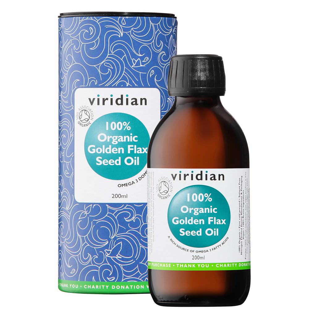 Viridian 100% Organic Golden Flaxseed Oil 200ml - Approved Vitamins