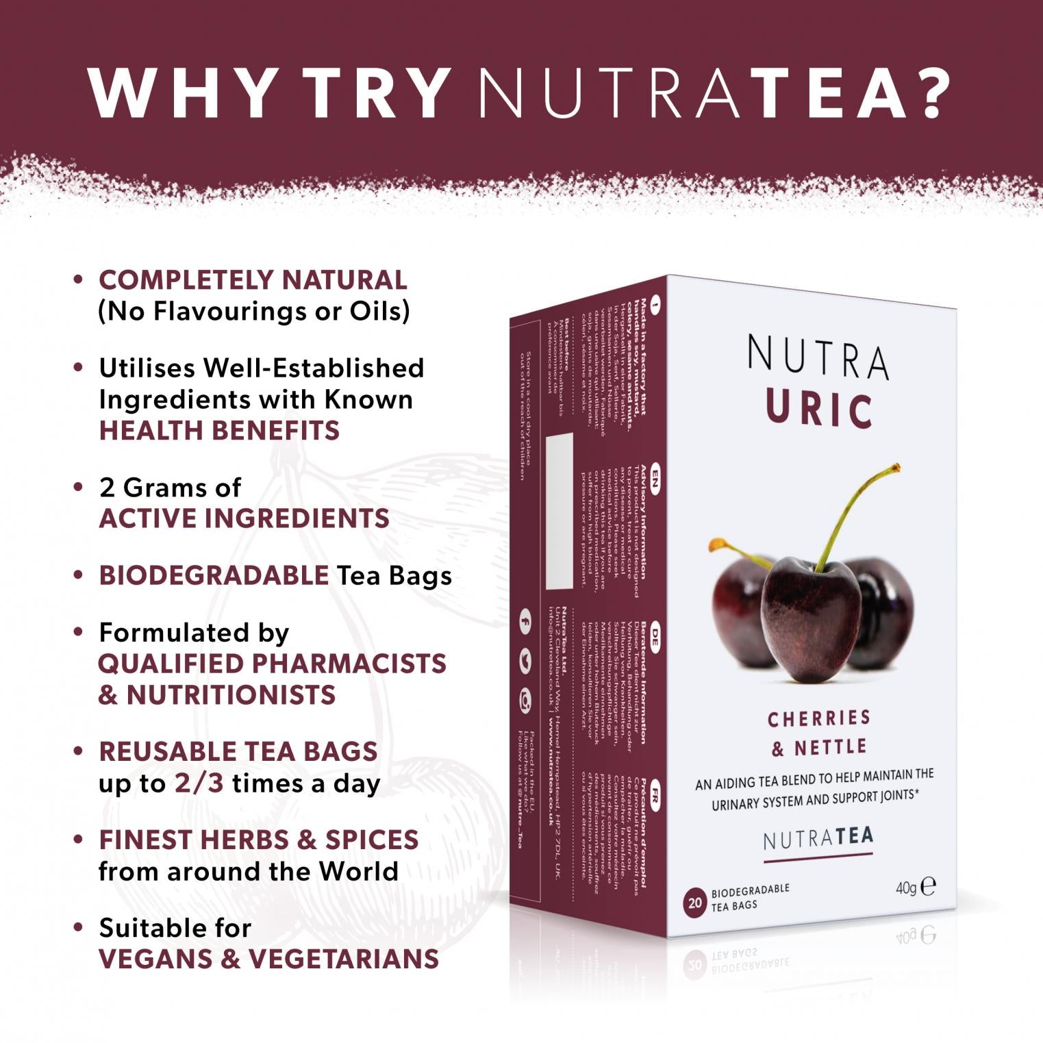 Nutratea Nutra Uric Tea Bags 20's