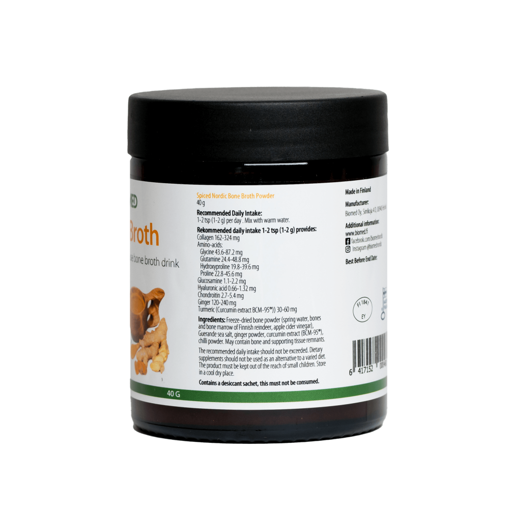 BIOMED Bone Broth with Curcumin, Ginger & Chilli 40g (Currently Unavailable - Long Term Out of Stock)