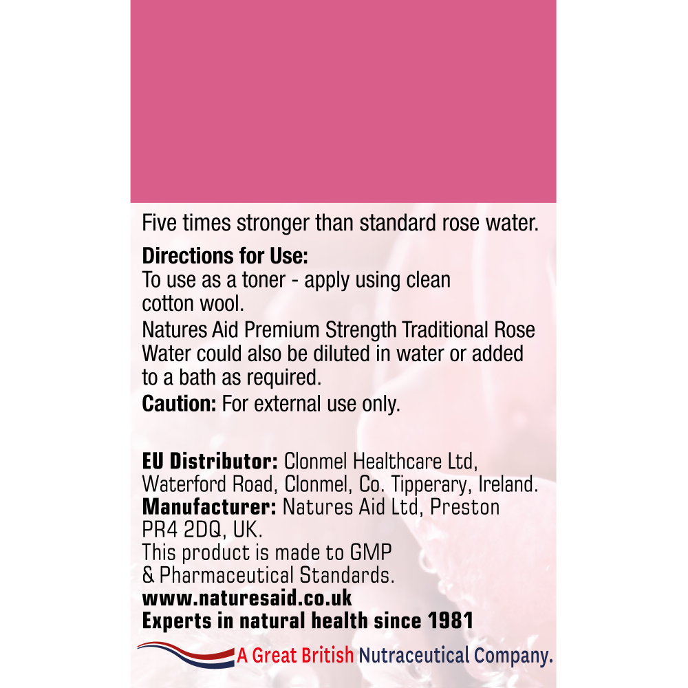 Natures Aid Premium Strength Traditional Rose Water 150ml