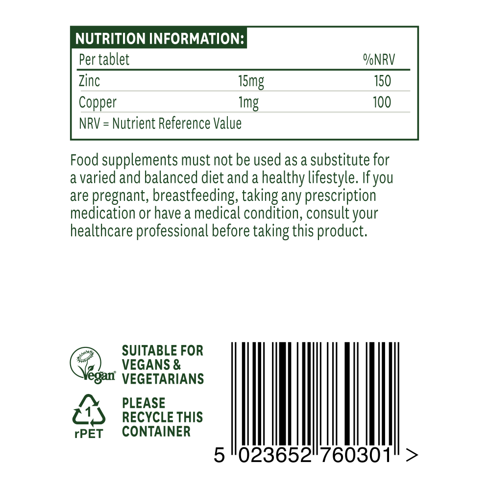 Natures Aid Zinc Picolinate (Elemental) 15mg 30's