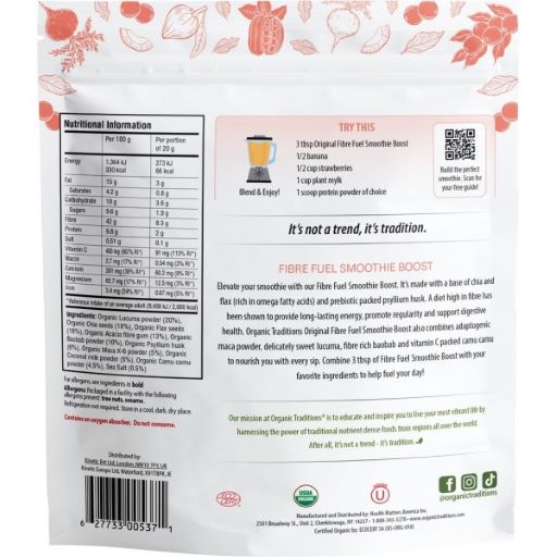 Organic Traditions Fibre Fuel Smoothie Boost Original 300g