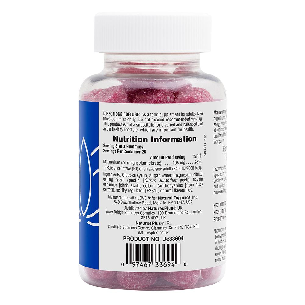 Nature's Plus Gummies Magnesium Citrate 105mg Raspberry 75's