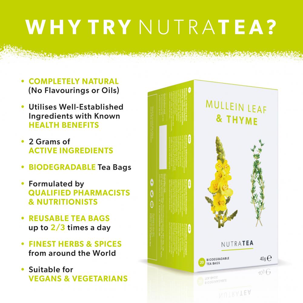 Nutratea Mullein Leaf & Thyme Tea Bags 20's