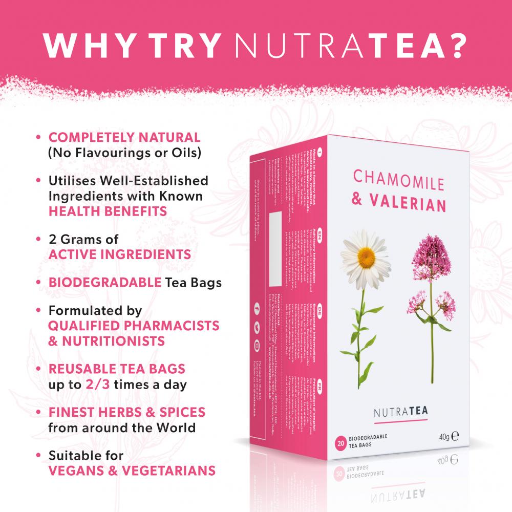 Nutratea Chamomile & Valerian Tea Bags 20's