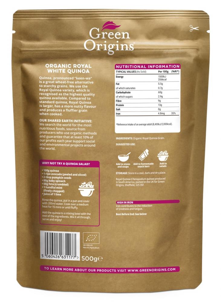 Green Origins Organic Royal Quinoa 500g