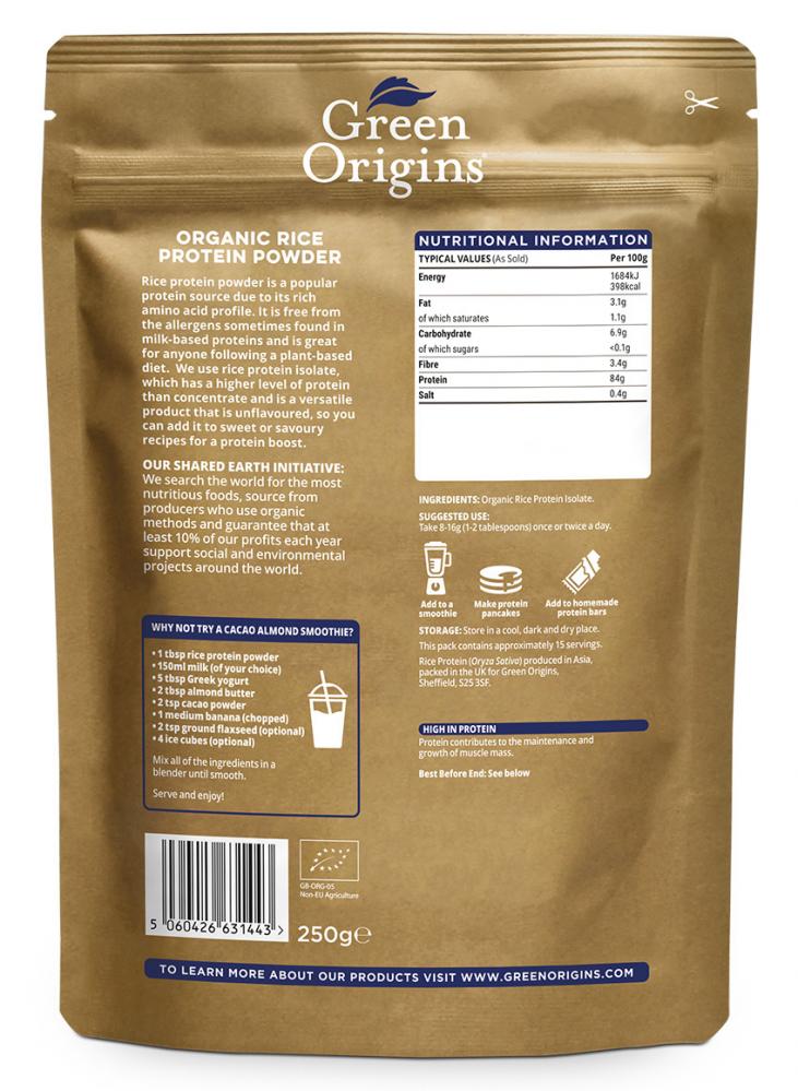 Green Origins Organic Rice Protein Powder 100g