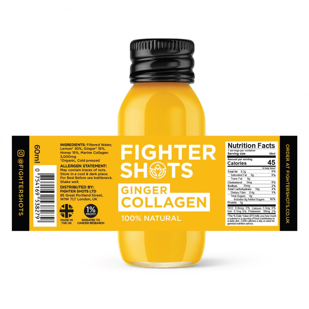 Fighter Shots Ginger Collagen 60ml SINGLE