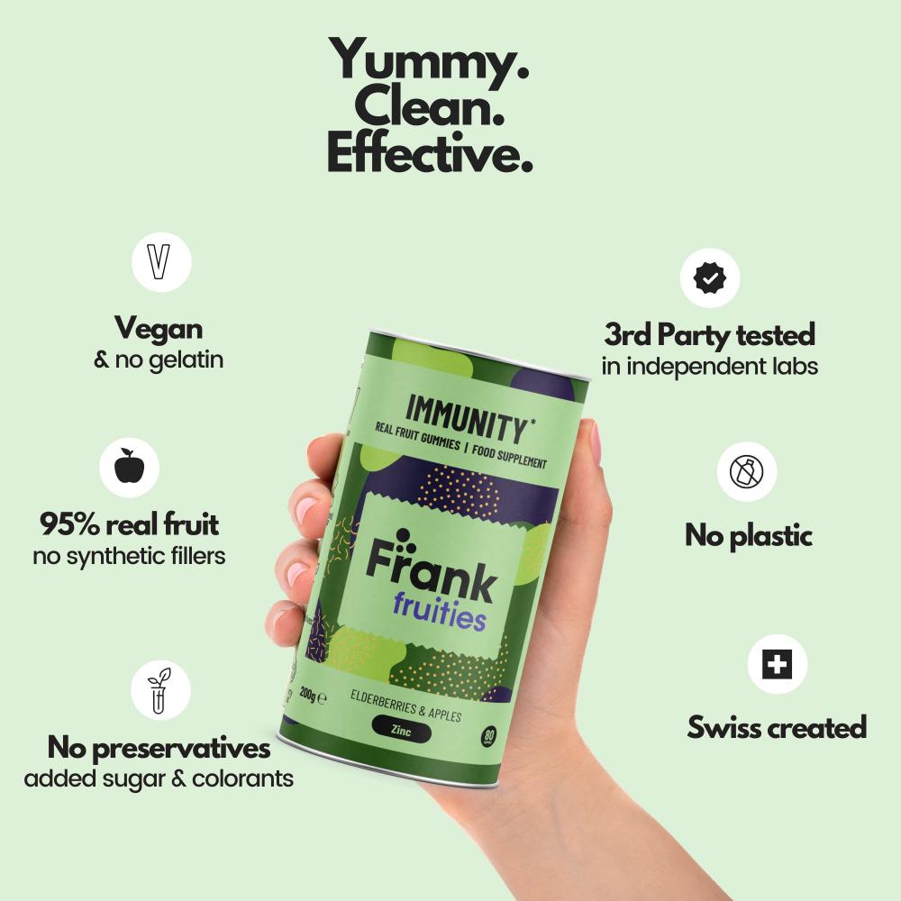 Frank Fruities Immunity Real Fruit Gummies 80's