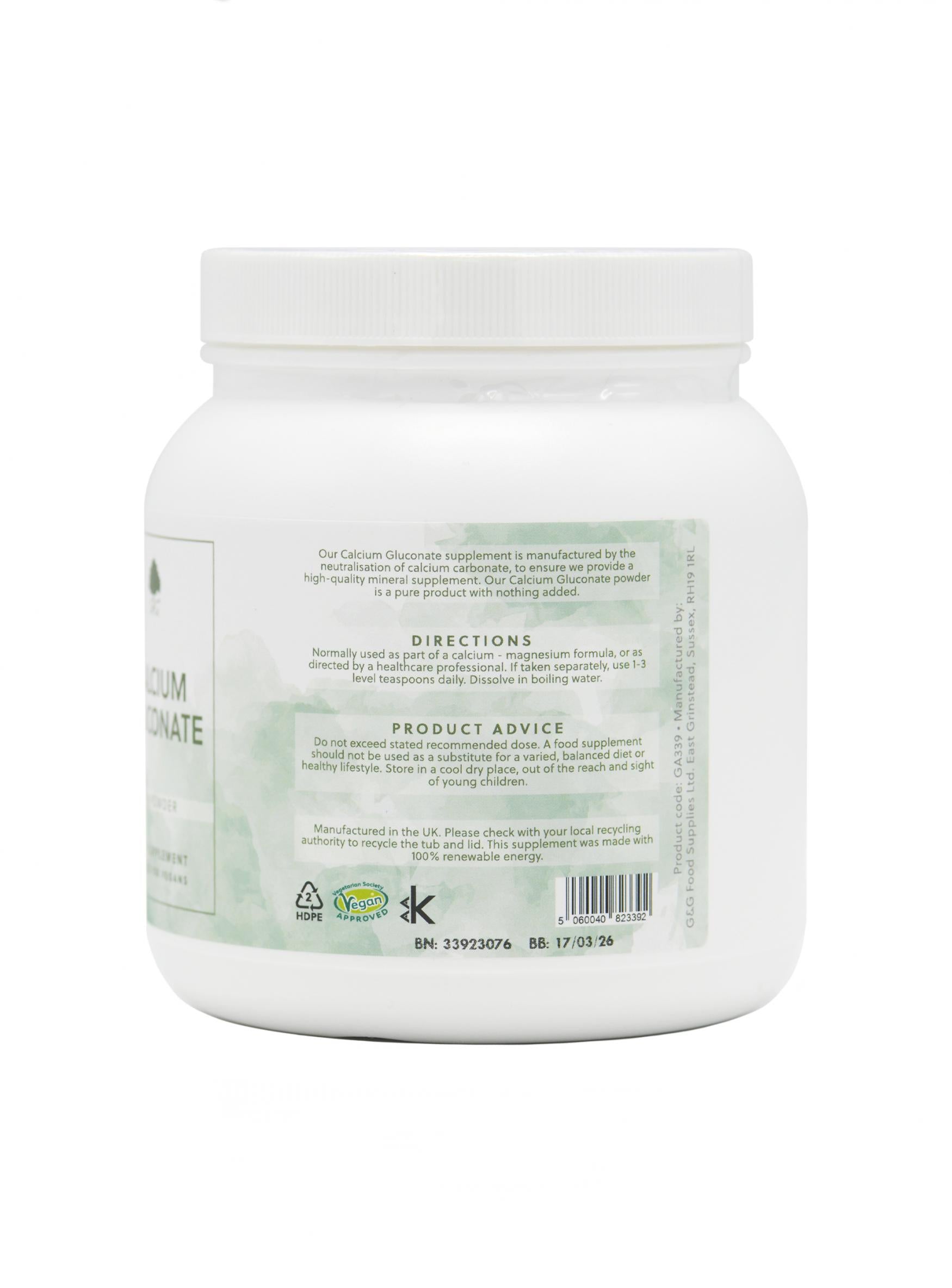 G&G Vitamins Calcium Gluconate 350g