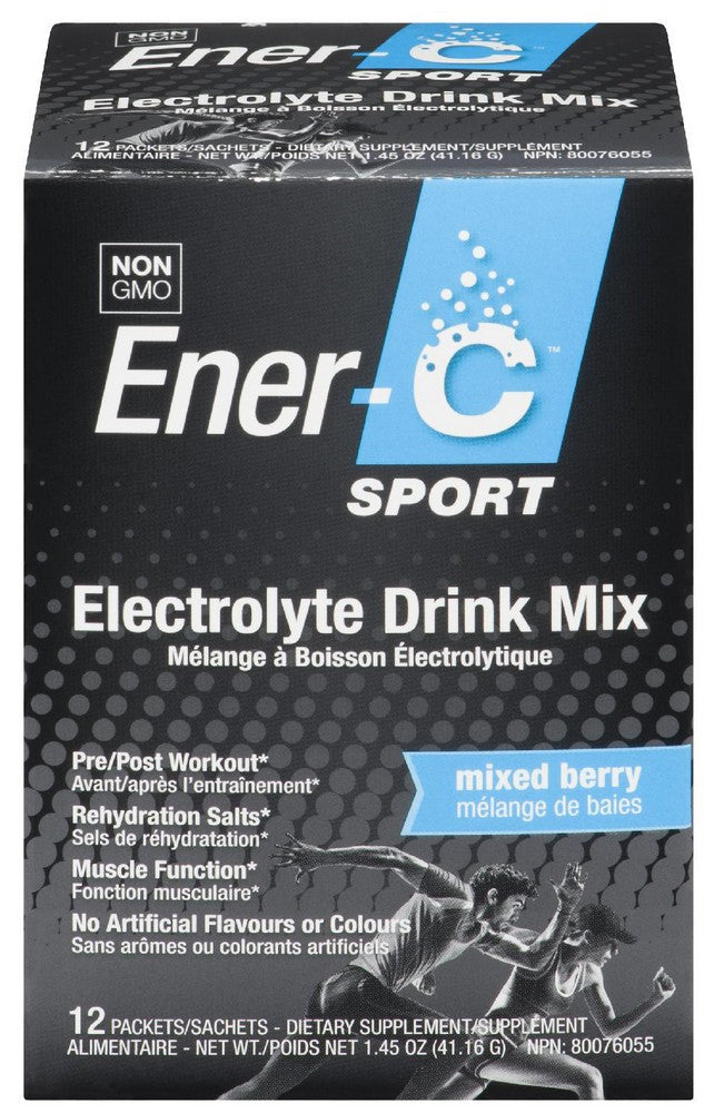 Ener-C Ener-IV+ Electrolyte Drink Mix + Mixed Berry 12 Sachets