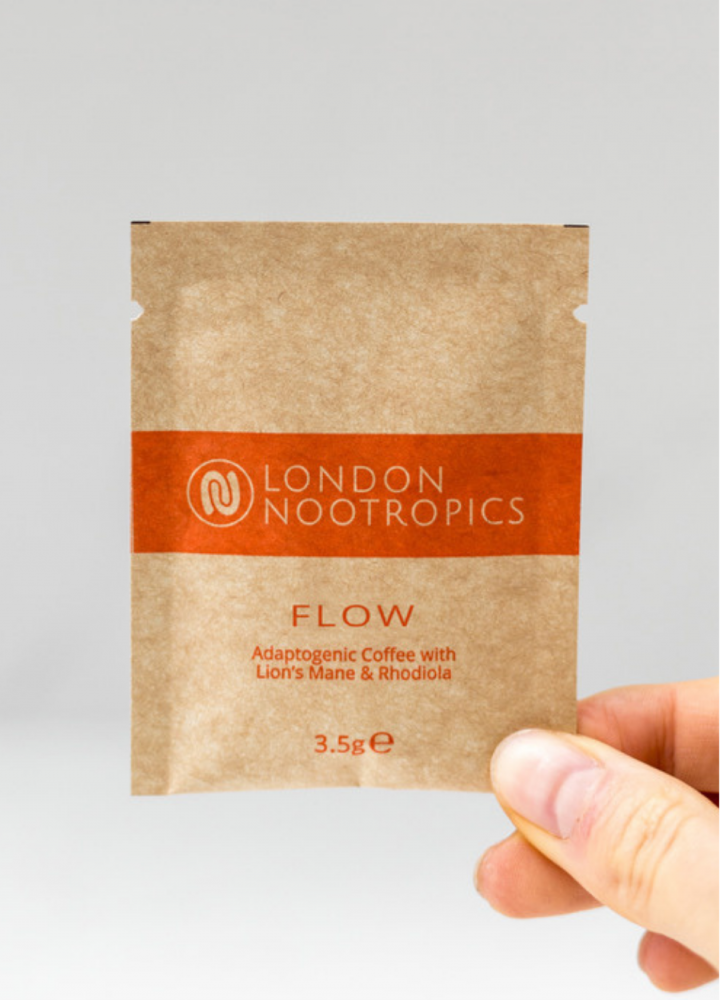 London Nootropics Flow Adaptogenic Coffee with Lion's Mane & Rhodiola 12 Sachets (ORANGE)