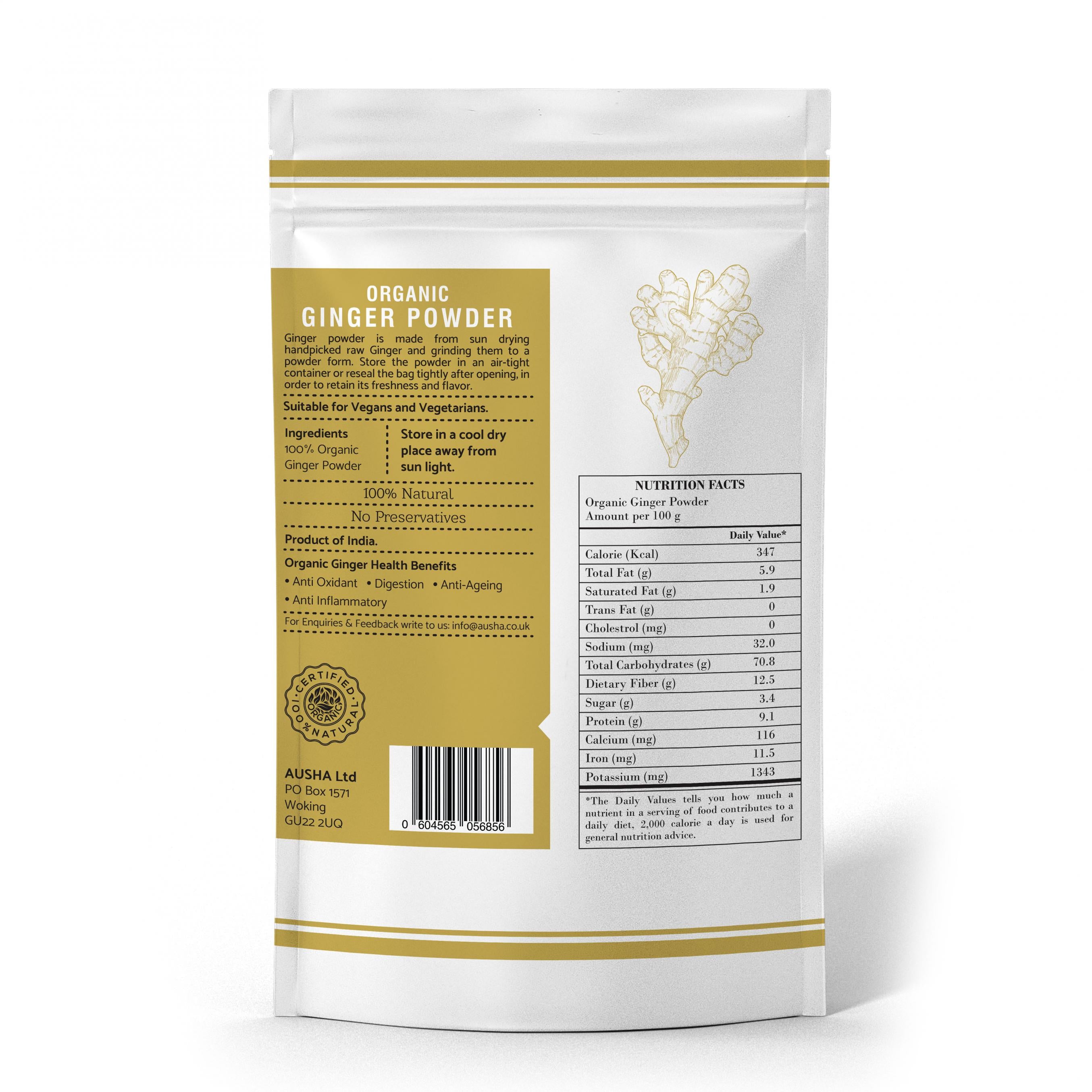 Ausha Organic Ginger Powder 250g