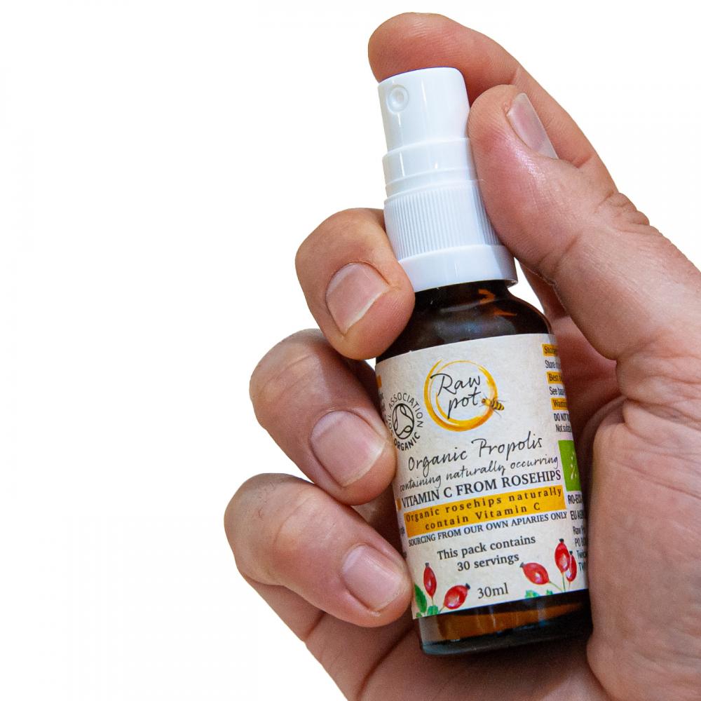 Raw Pot Organic Propolis with Vitamin C from Rosehips 30ml