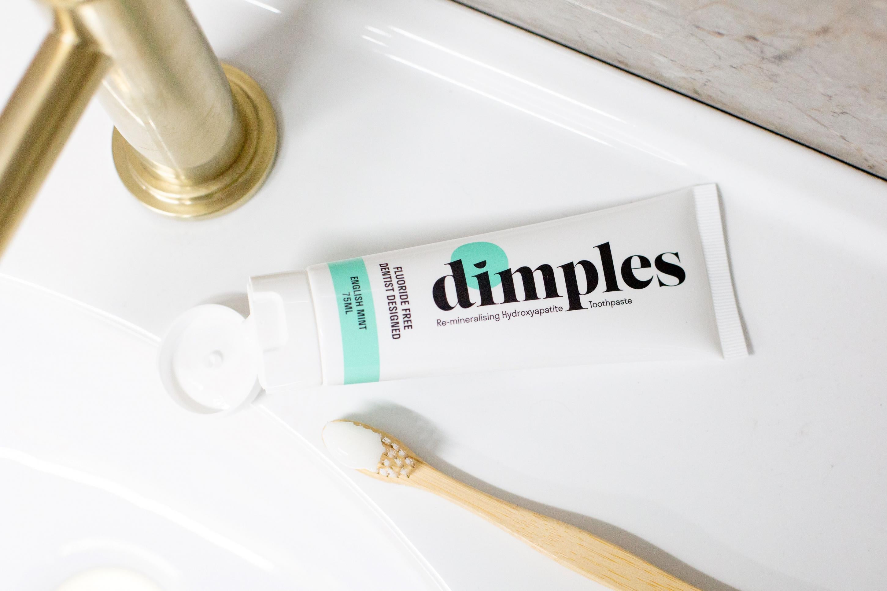 Dimples Fluoride Free Dentist Designed Toothpaste English Mint 75ml