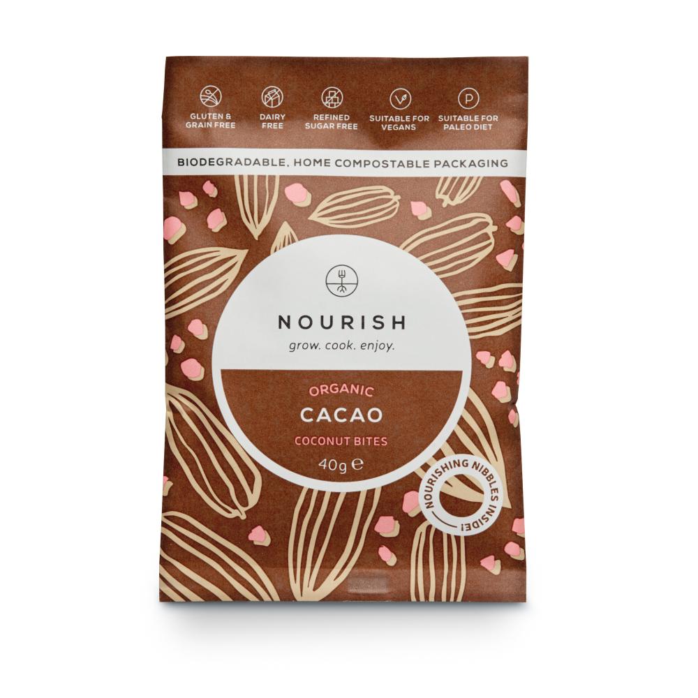 Nourish Organic Cacao Coconut Bites 10 x 40g CASE