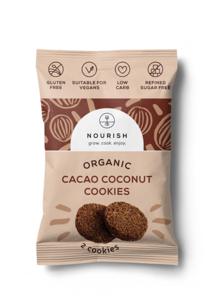 Nourish Organic Cacao Coconut Cookies 20 x 25g CASE