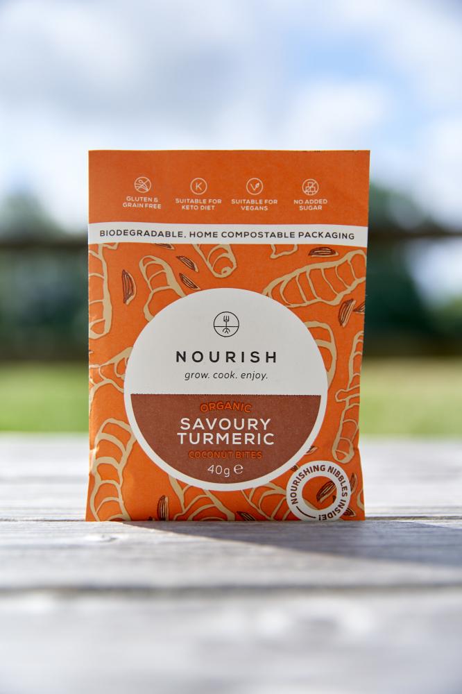 Nourish Organic Savoury Turmeric Coconut Bites 10 x 40g CASE