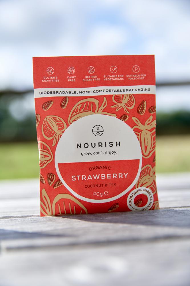 Nourish Organic Strawberry Coconut Bites 40g SINGLE