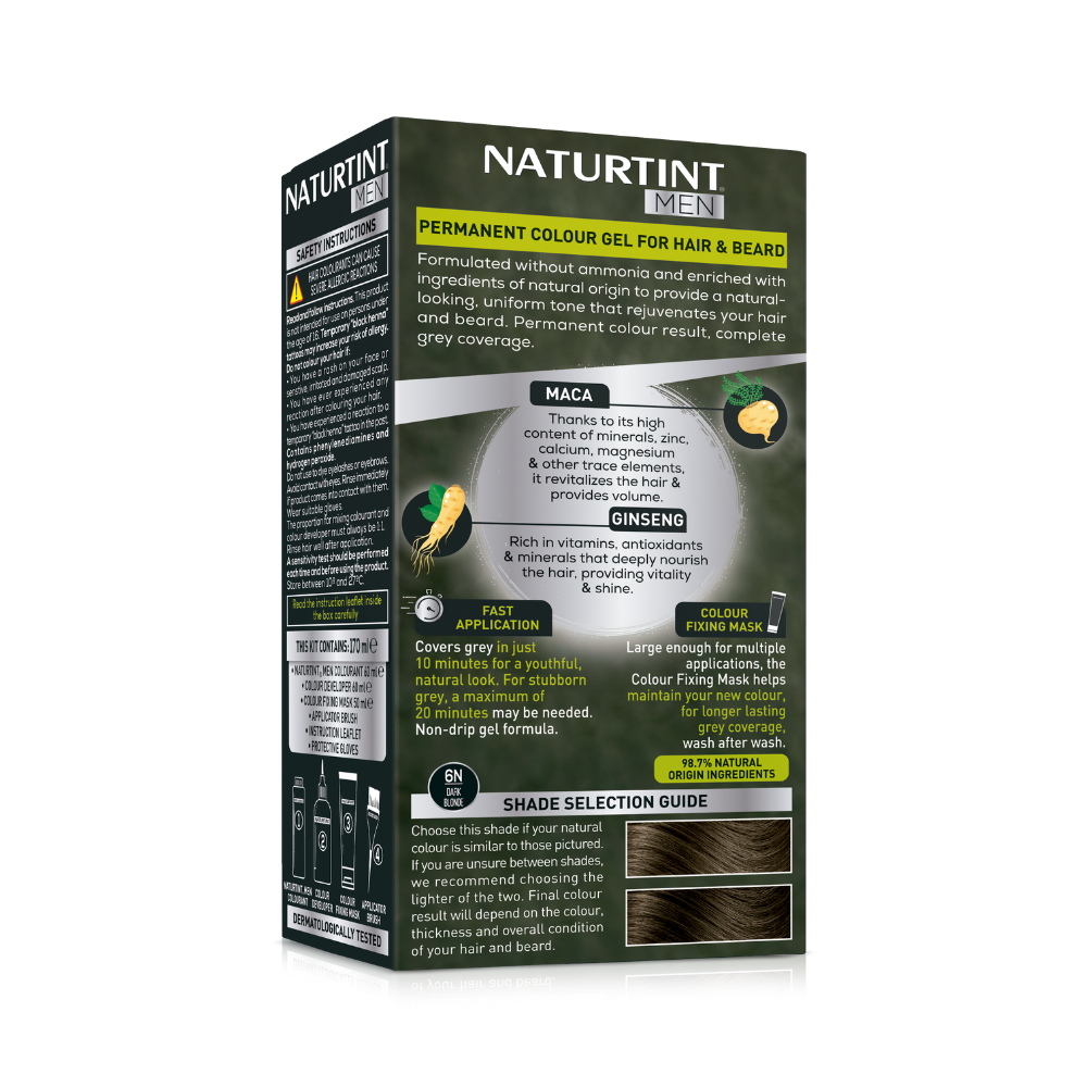 Naturtint MEN 6N Dark Blonde Permanent Hair Colour Gel