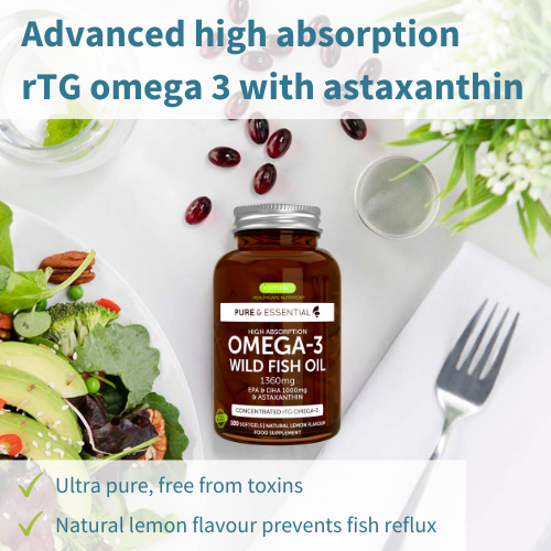 Igennus Pure & Essential Omega-3 Wild Fish Oil 1360mg EPA & DHA 1000mg & Astaxanthin 180s