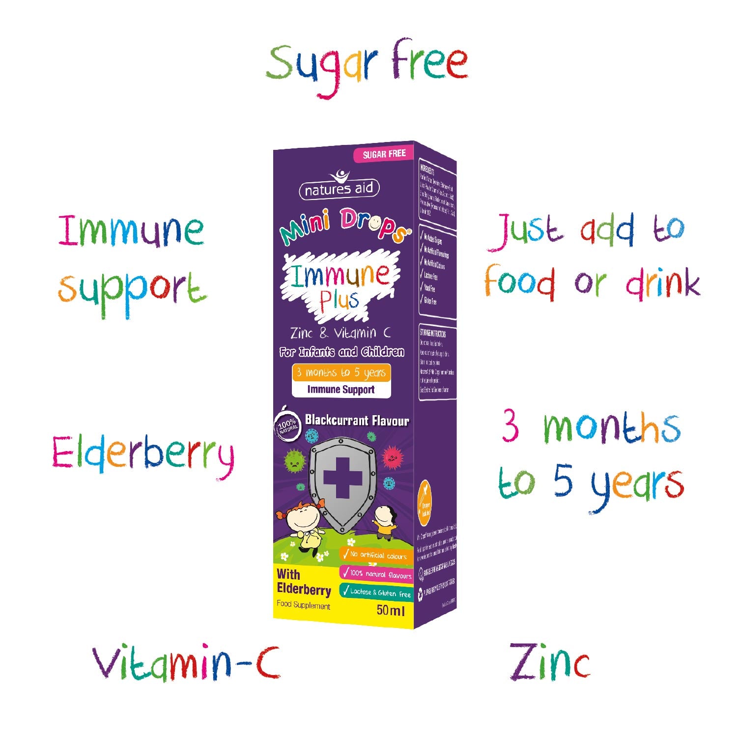 Natures Aid Mini Drops Immune Plus 50ml