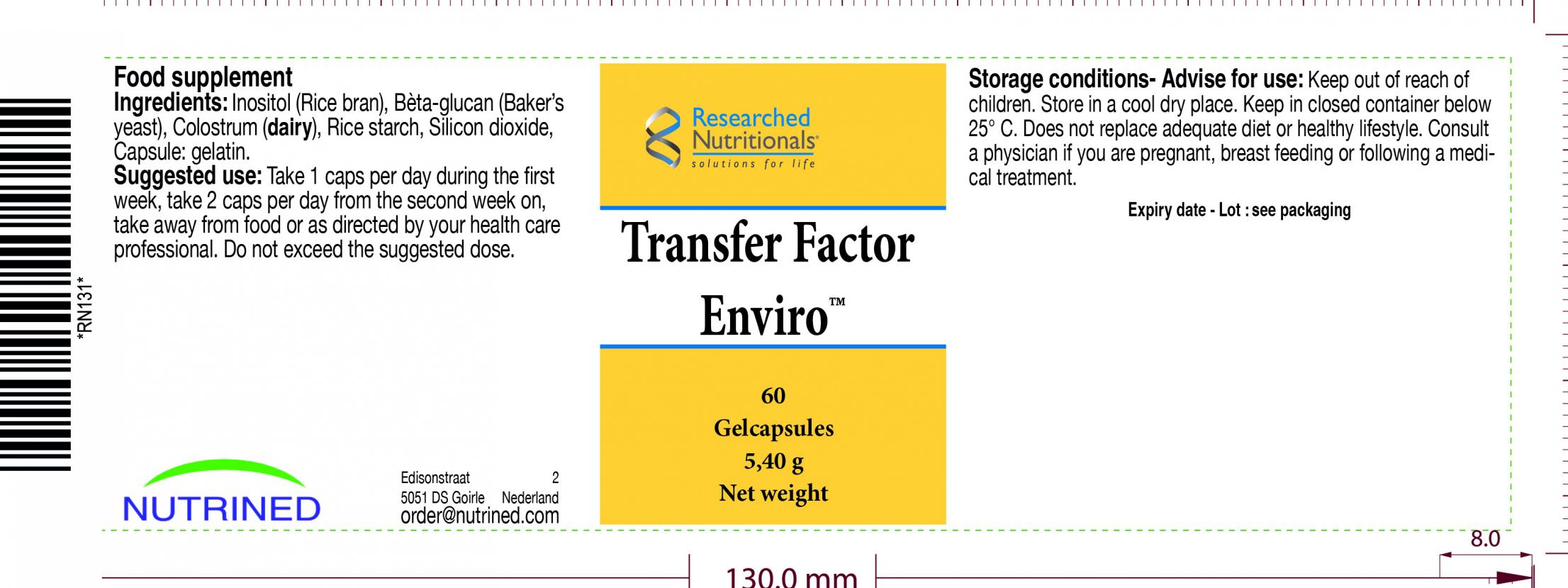 Researched Nutritionals Transfer Factor Enviro 60's