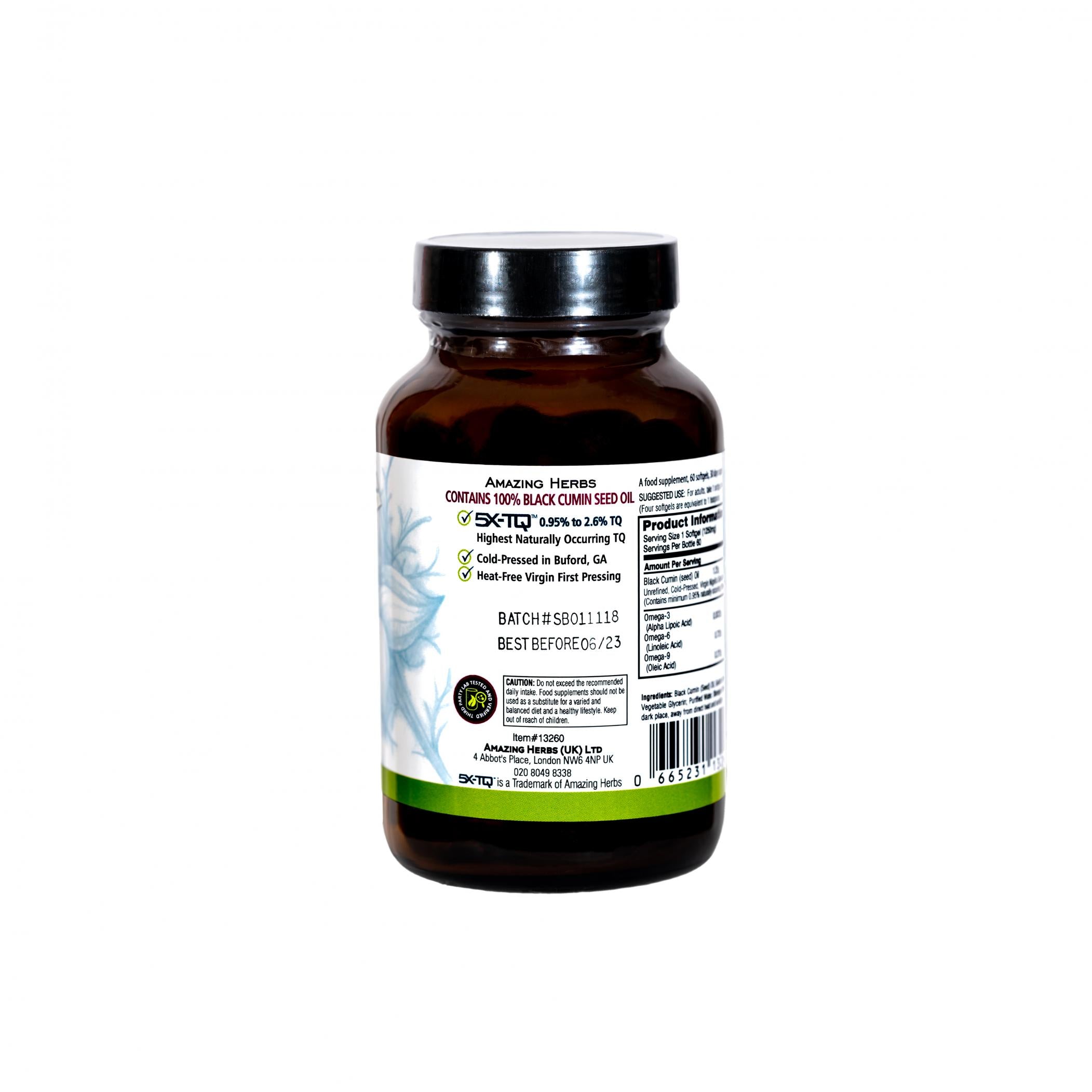 Amazing Herbs Premium Black Seed Oil Softgels 1250mg 60's