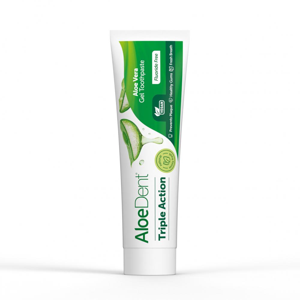 Aloe Dent Aloe Vera Gel Toothpaste Fluoride Free Triple Action 100ml