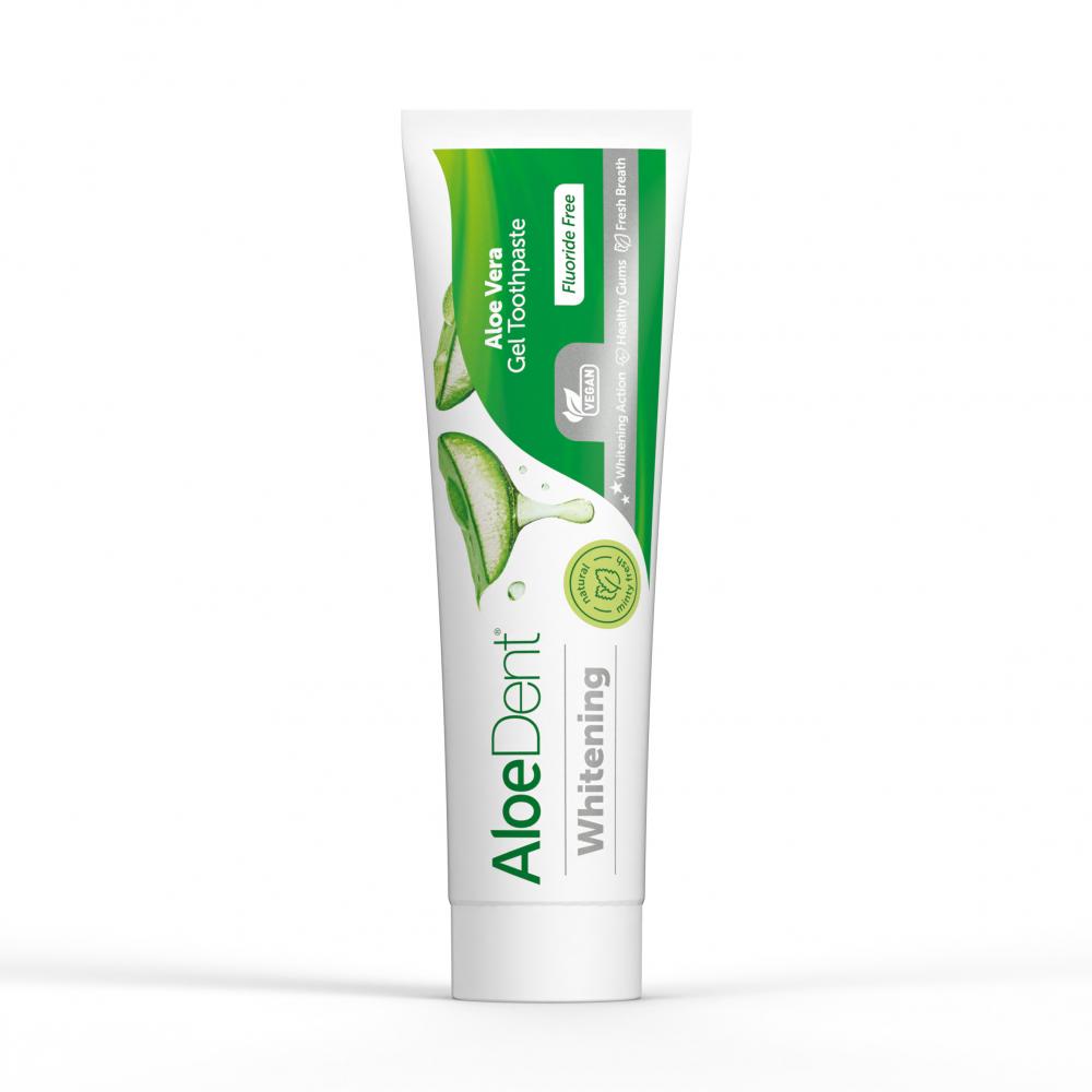 Aloe Dent Aloe Vera Gel Toothpaste Fluoride Free Whitening 100ml