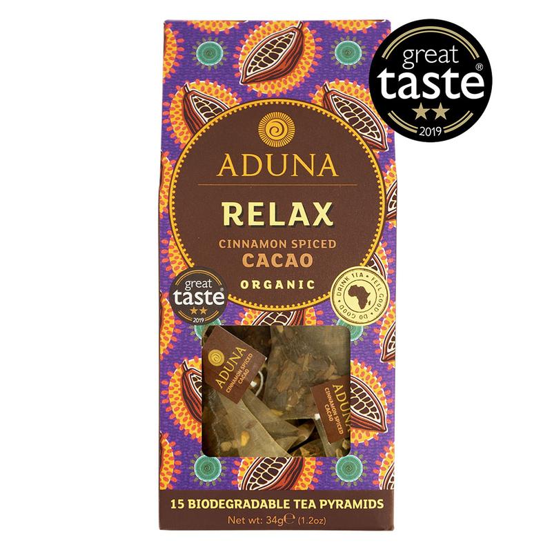 Aduna Relax Cinnamon Spiced Cacao Organic 15 Tea Pyramids