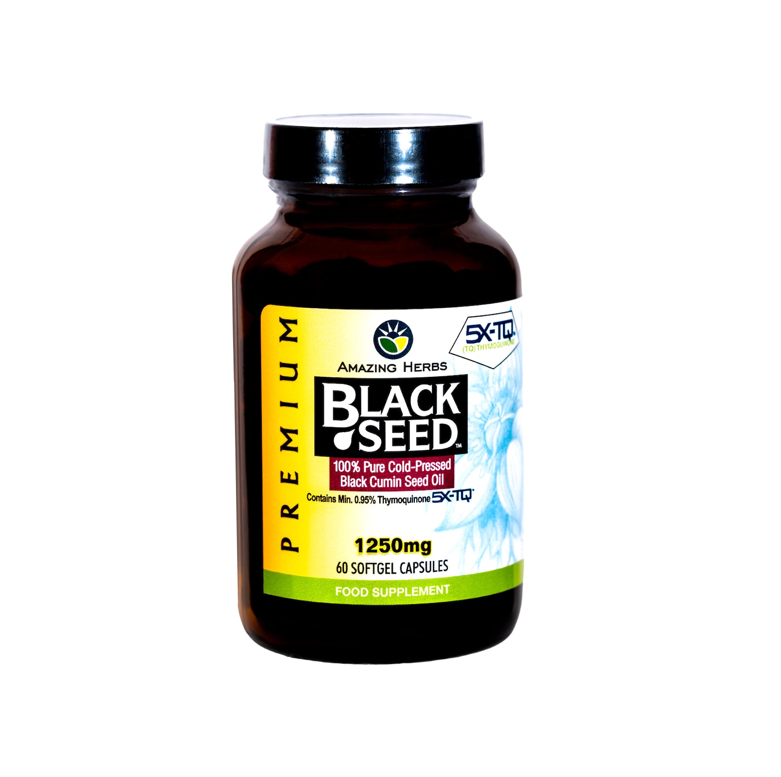 Amazing Herbs Premium Black Seed Oil Softgels 1250mg 60's