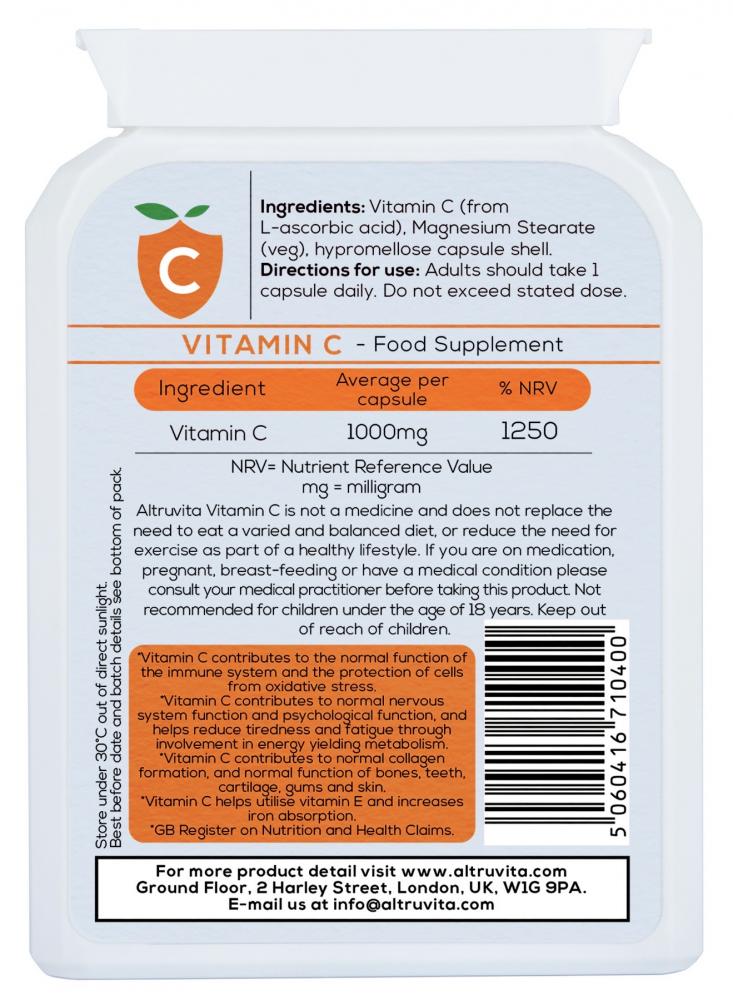 Altruvita Vitamin C 1000mg 60's