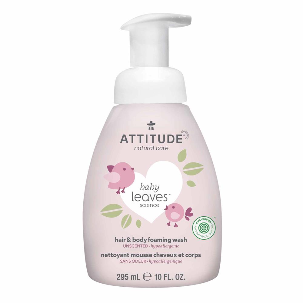 ATTITUDE Baby Leaves Hair & Body Foaming Wash Unscented 295ml