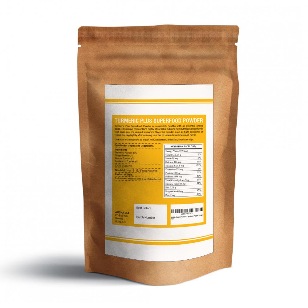 Ausha Organic Turmeric Plus Superfood Powder 250g