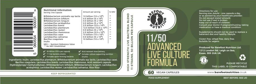 Barefoot Nutrition Advanced Live Culture Formula 60's