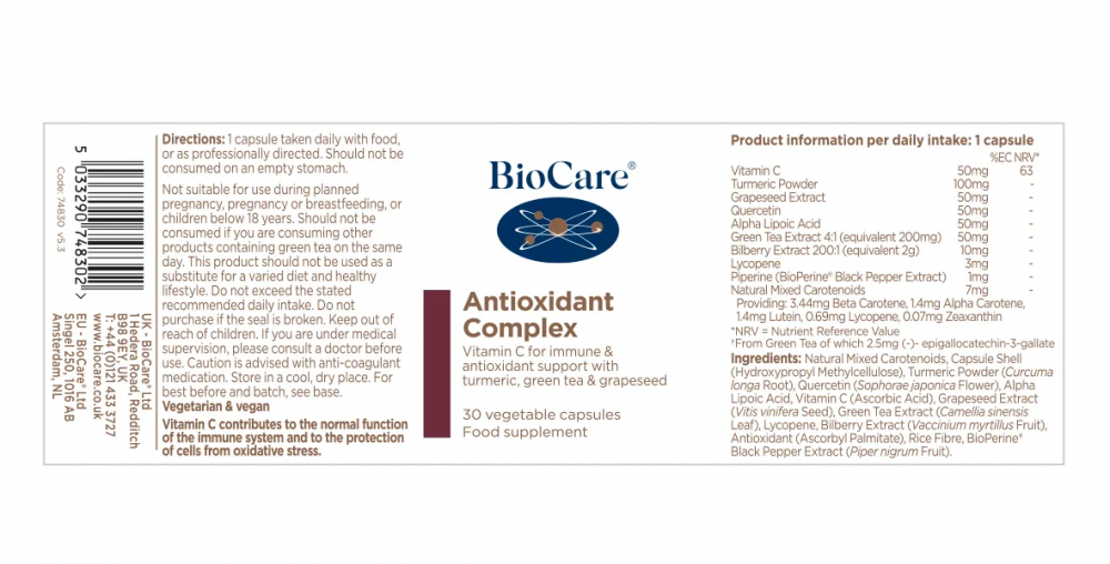 BioCare Antioxidant Complex 30s