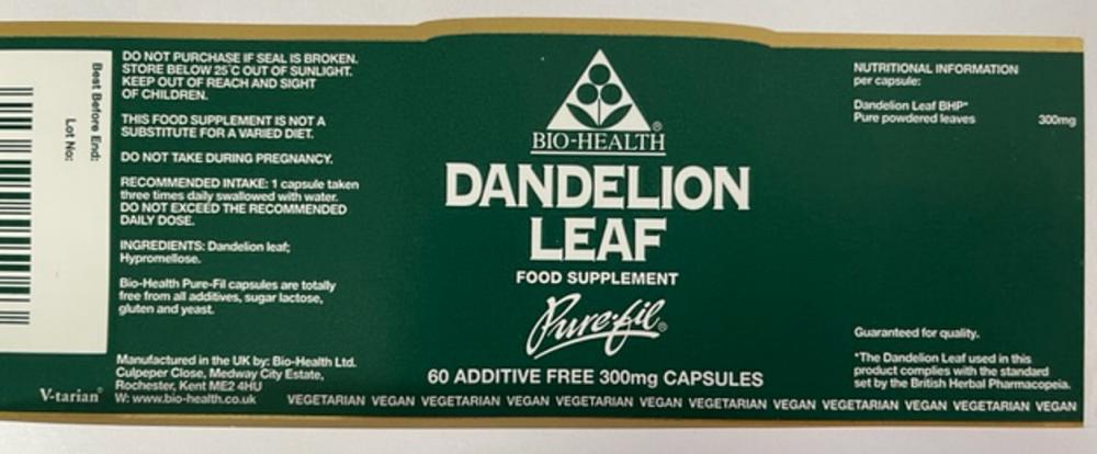 Bio-Health Dandelion Leaf  60's