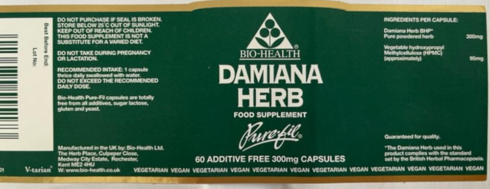 Bio-Health Damiana Herb 60's