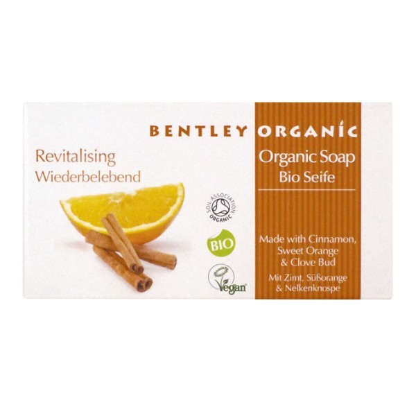 Bentley Organic Revitalising Organic Soap with Cinnamon, Sweet Orange & Clove Bud 150g