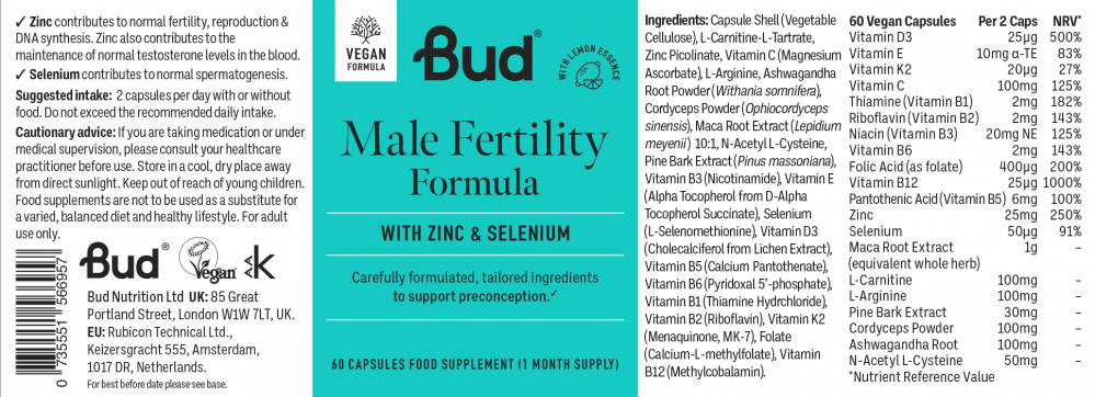 Bud Fertility Formula (Male) 60's