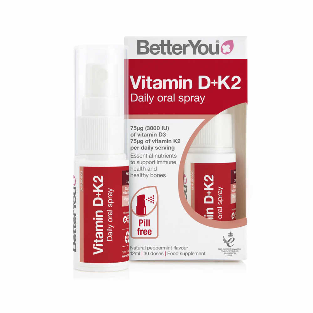 BetterYou Vitamin D+K2 Daily Oral Spray 12ml