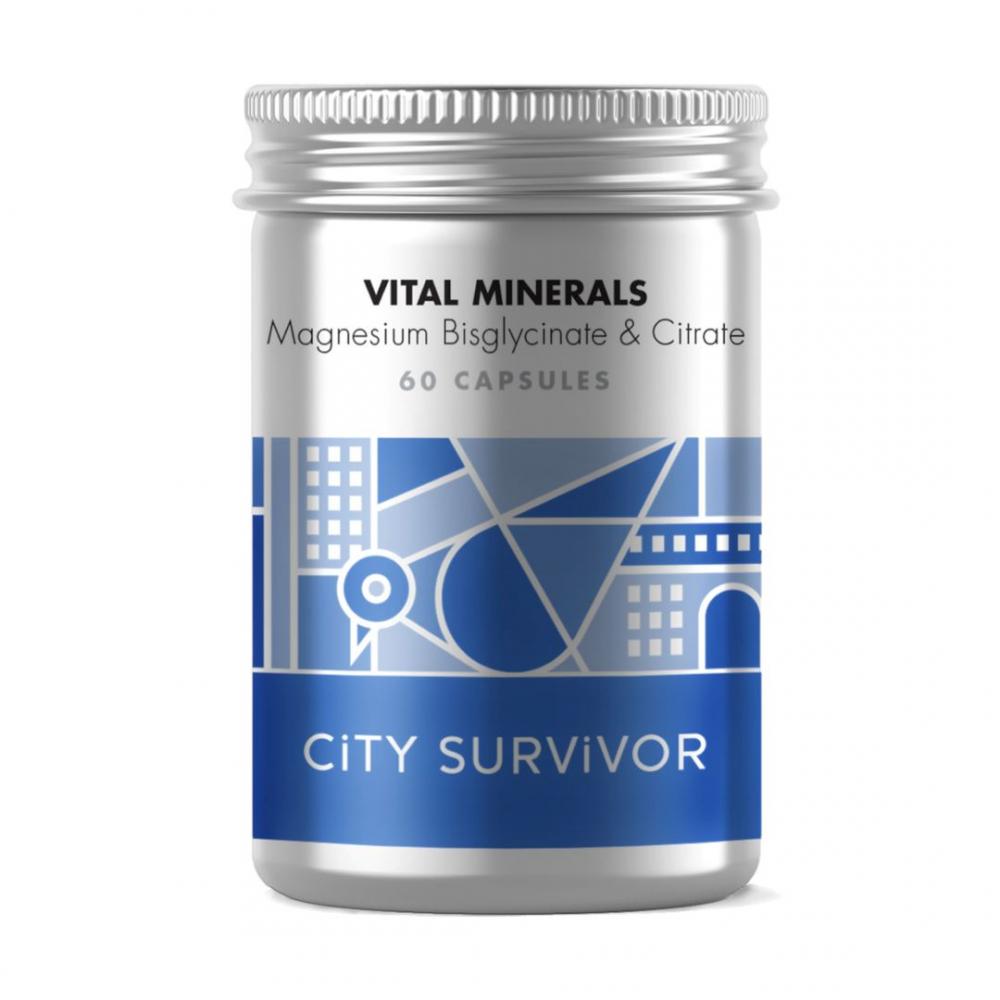 City Survivor Vital Minerals Magnesium Bisglycinate and Citrate 60's