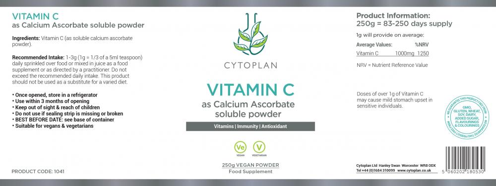 Cytoplan Vitamin C as Calcium Ascorbate 250g