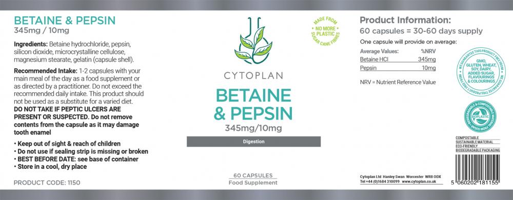 Cytoplan Betaine & Pepsin 60's