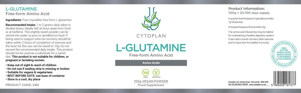 Cytoplan L-Glutamine Free Form Amino Acid 100g